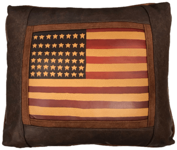 Indian Braves Council Leather Throw Pillow